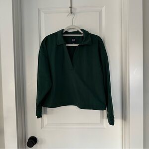 GAP Dark Green Pullover Collared Sweatshirt